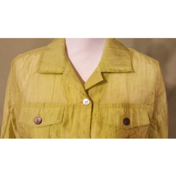 Chicos Blouse Womens Size 1 Sheer Button Down - Picture 3 of 7